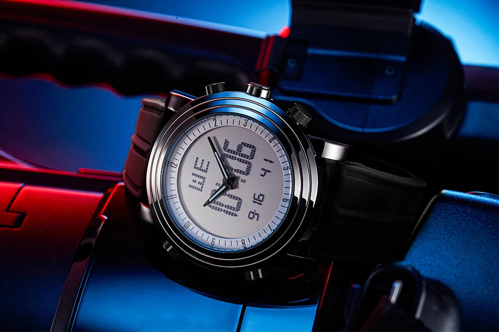 SINOBI orologi sportivi da uomo doppio Display analogico digitale LED orologi da polso al quarzo elettronici da uomo orologio impermeabile multifunzionale