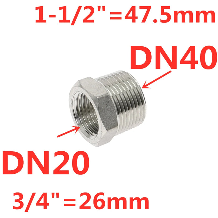 Boccola riduttore cuore tonificante 1/8 "1/4" 3/8 "1/2" BSP Filettatura maschio/femmina SS304 Raccordi per tubi in acciaio inossidabile per acqua Gasolio