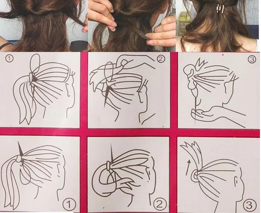 Strumento per lo styling dei capelli in plastica Magic Topsy Tail Treccia per capelli Coda di cavallo Styling Clip Bun Maker per acconciature per ragazze