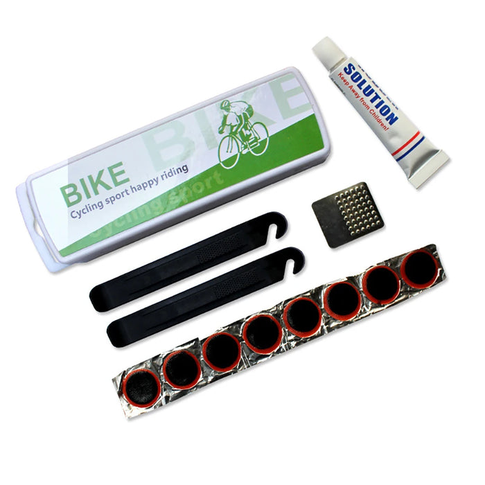 Brand New Bike Bicycle Kit di riparazione pneumatici piatti Set di strumenti Kit Patch in gomma portatile fetale Migliore qualità Ciclismo Spedizione gratuita