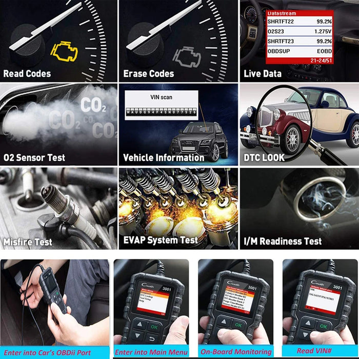 LANCIO X431 CR3001 Strumenti diagnostici OBD2 completi per auto Lettore di codici professionale automobilistico Scanner Controllo motore Aggiornamento gratuito pk ELM327