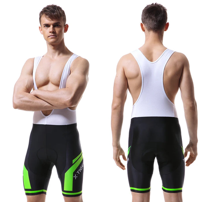 Pantaloncini da ciclismo da uomo X-TIGER pantaloncini da bici antiurto MTB pantaloncini da bicicletta traspiranti estivi con collant con bretelle imbottite in Gel Coolmax 5D