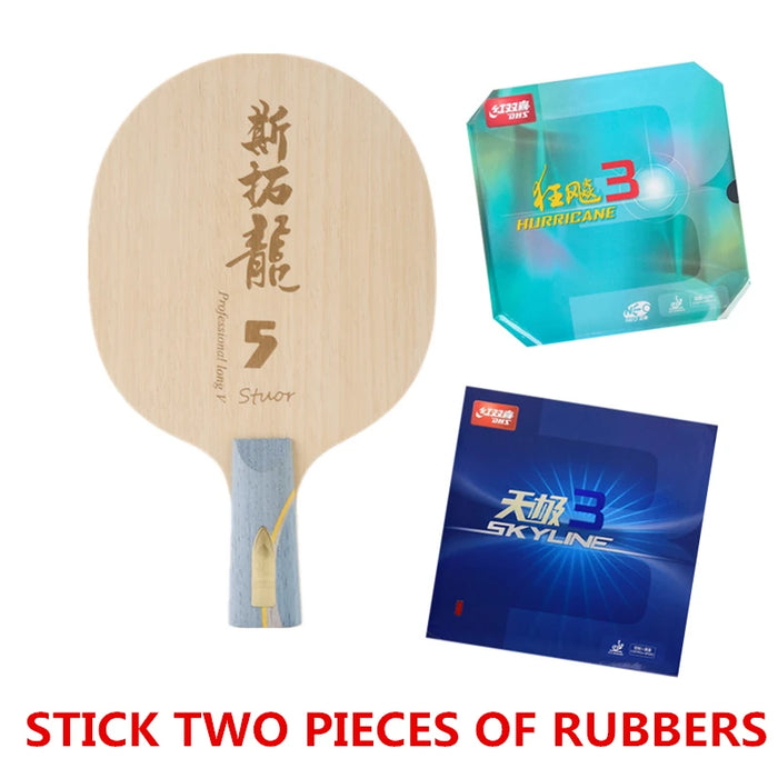 Stuor Lungo 5 Giallo Carbonio Interno Lama da Ping Pong Racchetta da Ping Pong Paddles Fibra di Carbonio Incorporato OFF + ATTACCO