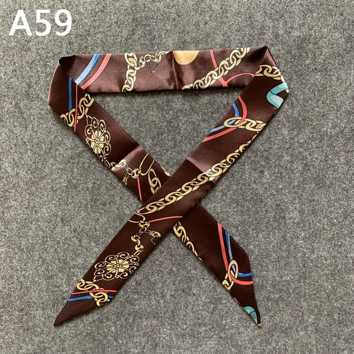 Nuova seta piccola donna moda sciarpa borse per capelli maniglia decorazione cravatta multifunzione nastro a mano sciarpa 4 * 100 cm M30