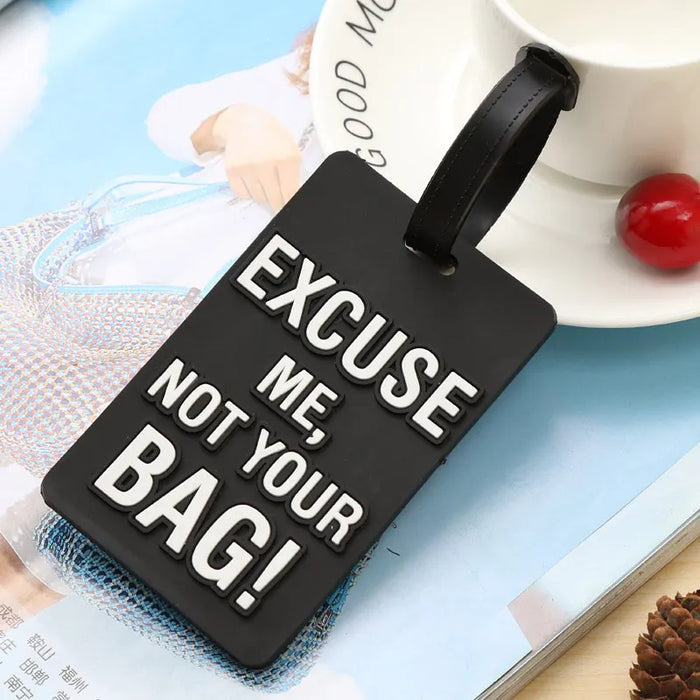 Lettera creativa "Non la tua borsa" Accessori da viaggio carini Etichette per bagagli Valigia Etichetta da viaggio portatile in silicone moda stile cartone animato