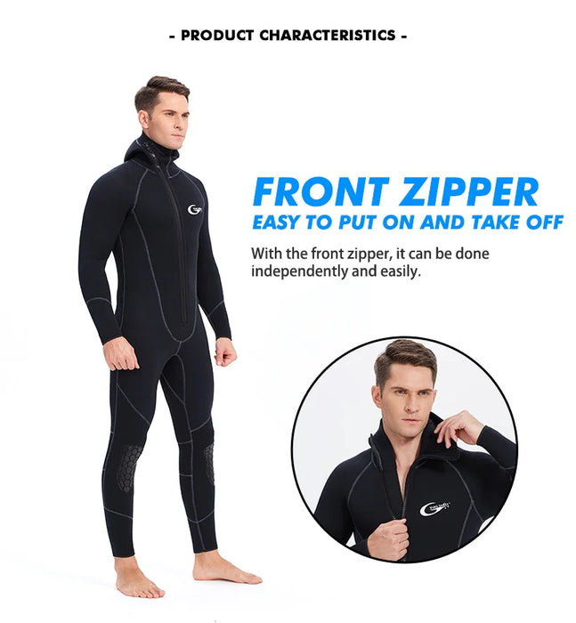 YONSUB Muta 5mm / 3mm / 1.5mm / 7mm Scuba Diving Suit Uomo Neoprene Caccia subacquea Surf Cerniera frontale Pesca subacquea