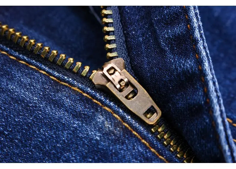 Jeans da lavoro alla moda da uomo Pantaloni jeans slim elasticizzati casual stile classico Pantaloni in denim di marca maschile Nero Blu