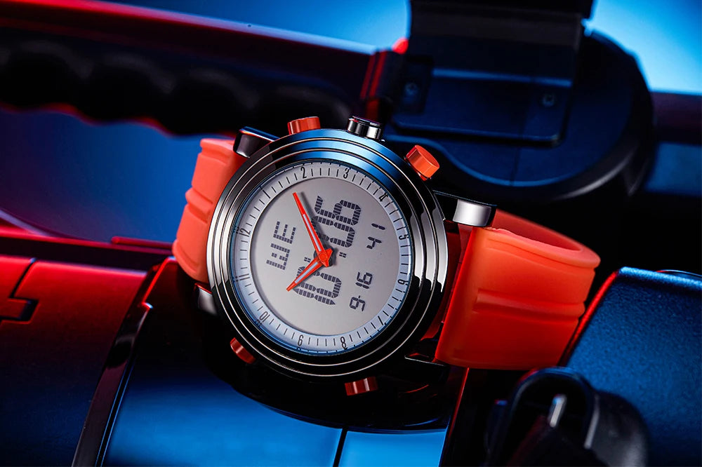 SINOBI orologi sportivi da uomo doppio Display analogico digitale LED orologi da polso al quarzo elettronici da uomo orologio impermeabile multifunzionale