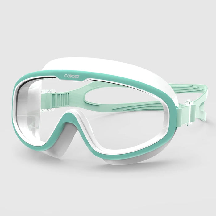 COPOZZ 2025 Occhialini da nuoto antiappannamento Lenti a forma intera Protezione UV con grande montatura in silicone Occhiali da nuoto per uomini e donne