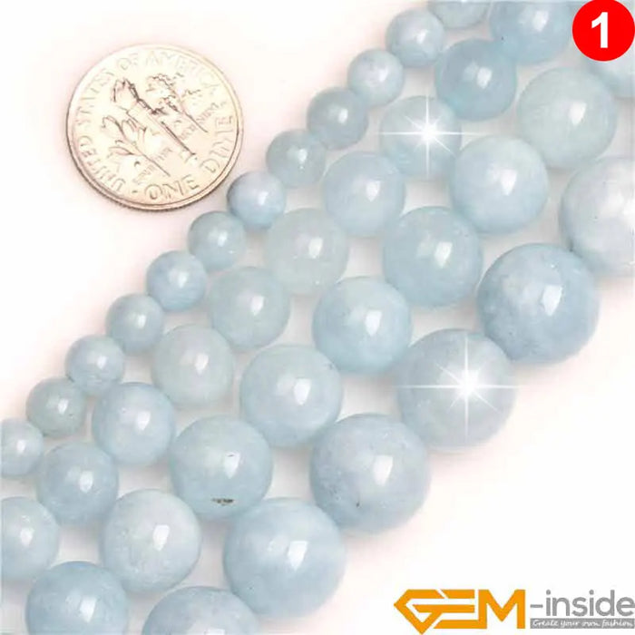 6mm 8mm 10mm 12mm semi-acquamarine pietra di giada blu pietra preziosa perline semipreziose perline allentate per la creazione di gioielli all'ingrosso
