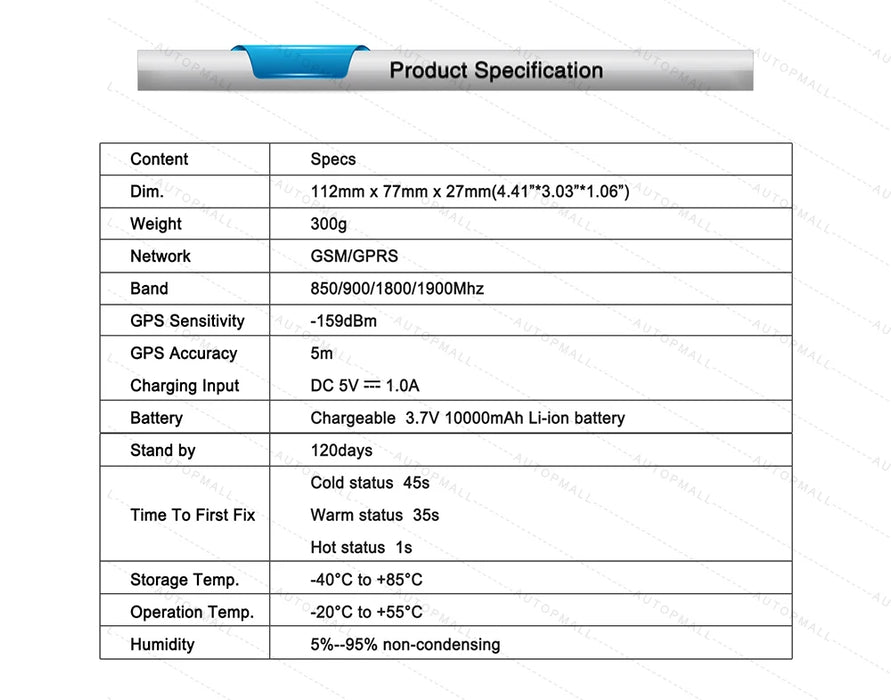 Localizzatore GPS per auto TK915 Localizzatore GPS 10000mAh Magnete Impermeabile IP65 Localizzatore GPS per auto Avviso antimanomissione APP gratuita a vita PK TKSTAR TK905