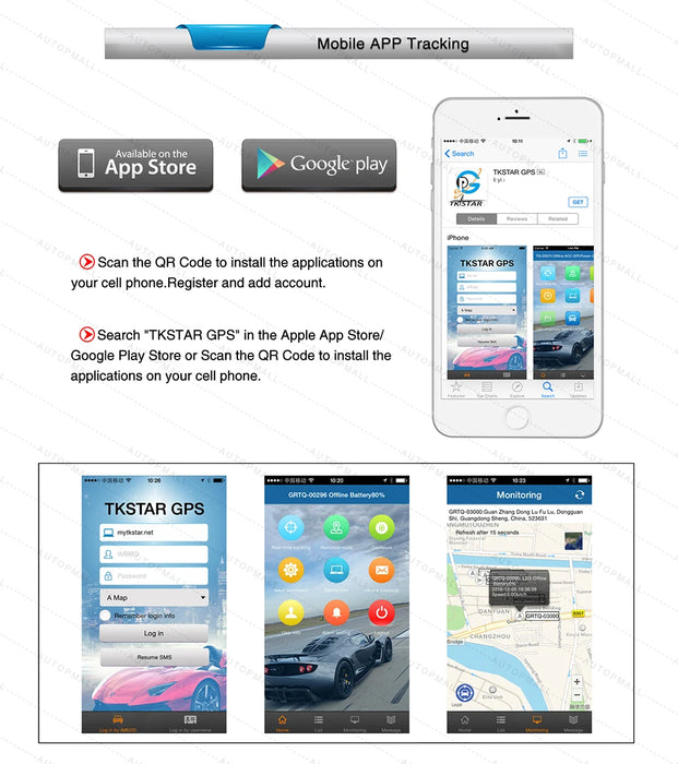 Localizzatore GPS per auto TK915 Localizzatore GPS 10000mAh Magnete Impermeabile IP65 Localizzatore GPS per auto Avviso antimanomissione APP gratuita a vita PK TKSTAR TK905