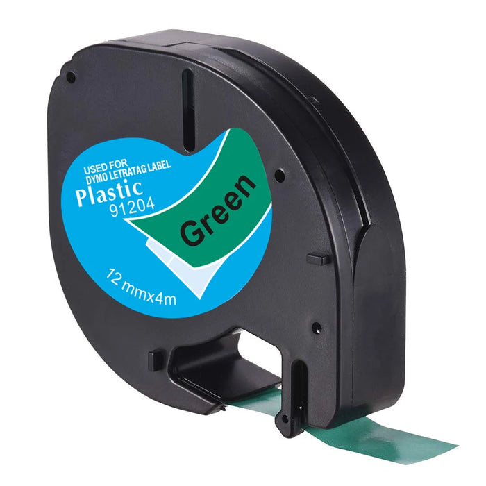 CIDY 91201 Compatibile 12mm*4m Nero su bianco Dymo Letratag Nastro in plastica LT 91331 LT 9120112267   18769 18771 per LT-100H LT-100T