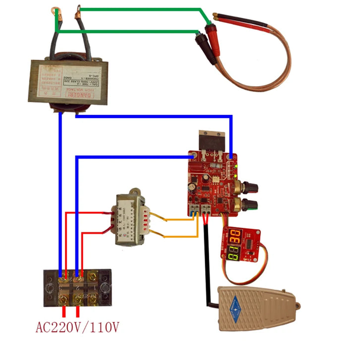 NY-D01 100A/40A Scheda di controllo della saldatrice a punti Saldatore Trasformatore Pannello di controllo Parti Regolare il tempo Corrente Display digitale