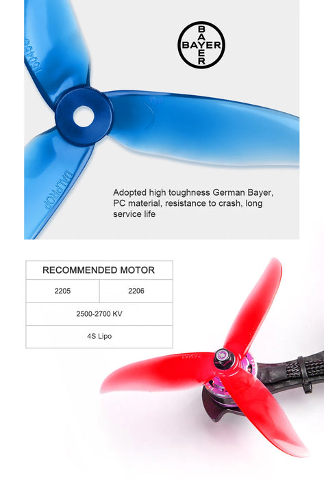 24 pz/12 paia DALPROP CYCLONE T5045C PRO 5045 elica a 3 pale per FPV Freestyle Drone Quadcopter Versione aggiornata Prop