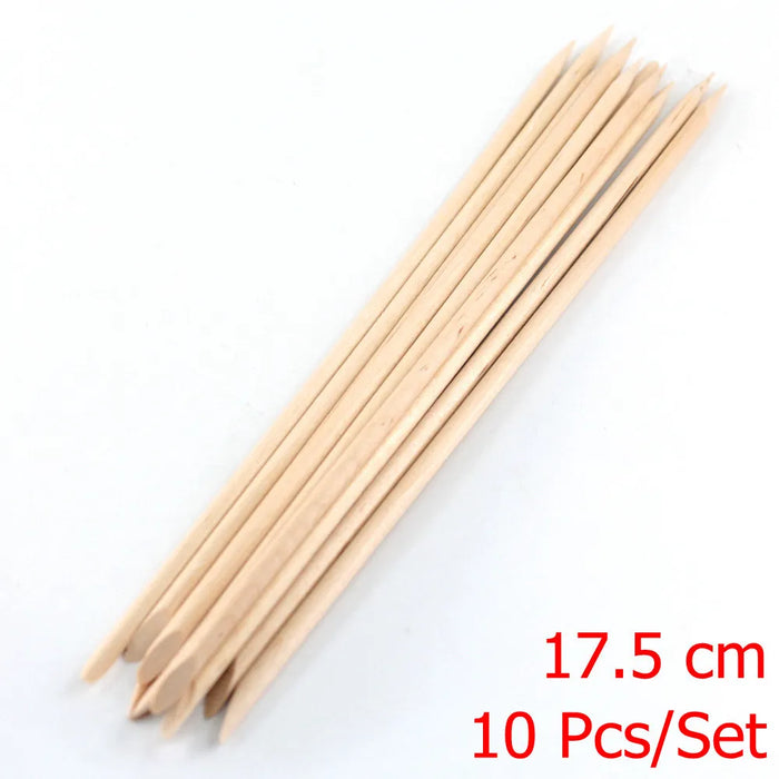 4 diverse dimensioni Bastoncini di legno arancione per spingipelle Strumento per rimuovere le cuticole Forchette per unghie Strumenti per manicure 10/30/50/100 Pz/set