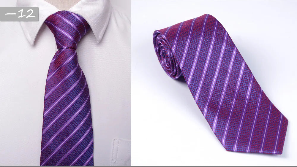 cravatta da sposa classica da uomo d'affari formale da 8 cm, cravatta a righe, accessori per abiti da camicia alla moda