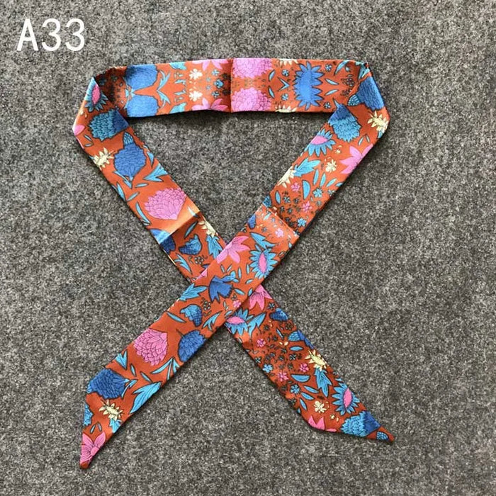 Nuova seta piccola donna moda sciarpa borse per capelli maniglia decorazione cravatta multifunzione nastro a mano sciarpa 4 * 100 cm M30