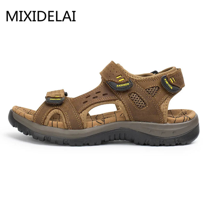 New Fashion Summer Leisure Scarpe da uomo Sandali da spiaggia Sandali in vera pelle di alta qualità Sandali da uomo morbidi di grandi dimensioni Taglia 38-48