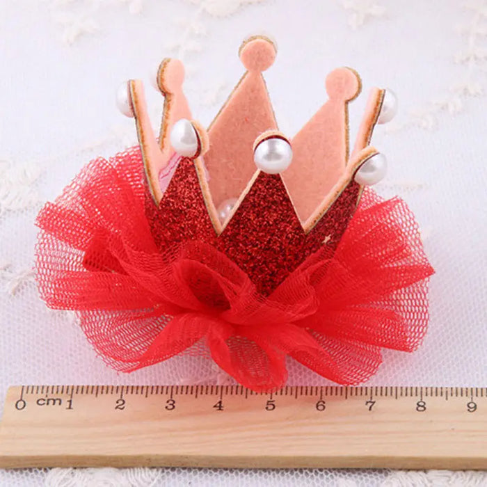 NUOVA Sveglia Bella Delle Ragazze Corona Clip di Capelli Della Principessa Del Merletto Della Perla Lucido star Fascia Delle Forcelle Dei Capelli Della Fascia Copricapi Accessori