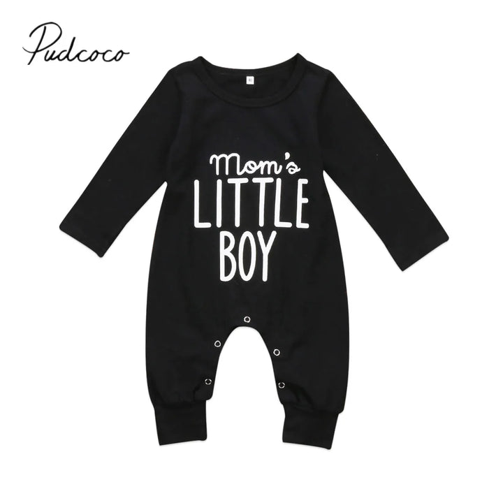 2017 Brand New Fashion Neonato Bambino Infantile Neonati maschi Pagliaccetto Manica lunga Tuta Tutina Little Boy Abiti Abiti neri