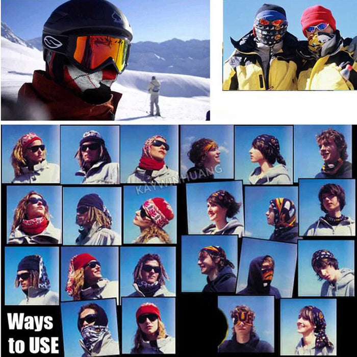 Sciarpa al collo con anello magico con teschio Fascia per capelli Bandana multifunzionale Viso Tubo tubolare senza cuciture Sciarpe unisex per uomo donna