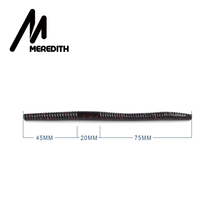 MEREDITH Esche morbide da pesca 140mm 5.3g 10 pezzi Esche artificiali per vermi Esche da pesca in silicone Crankbait Attrezzatura da pesca
