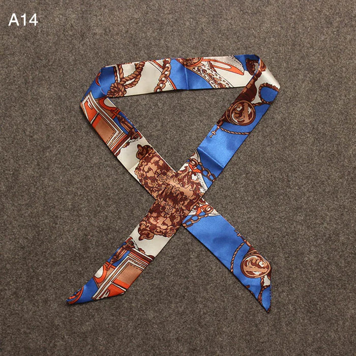 Nuova seta piccola donna moda sciarpa borse per capelli maniglia decorazione cravatta multifunzione nastro a mano sciarpa 4 * 100 cm M30