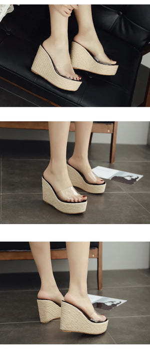 Eilyken Summer Fashion PVC Jelly zeppe piattaforma pantofole da donna sandali scarpe Casual taglia 34-40