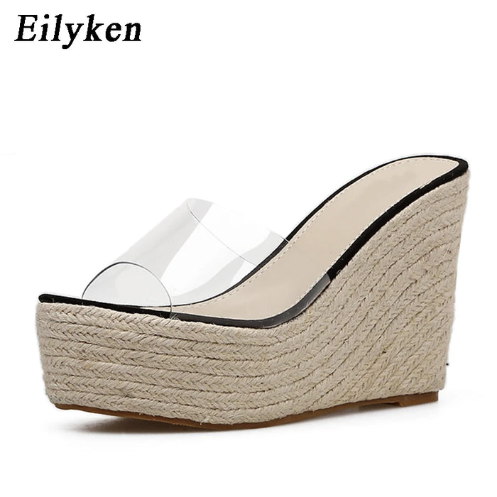 Eilyken Summer Fashion PVC Jelly zeppe piattaforma pantofole da donna sandali scarpe Casual taglia 34-40