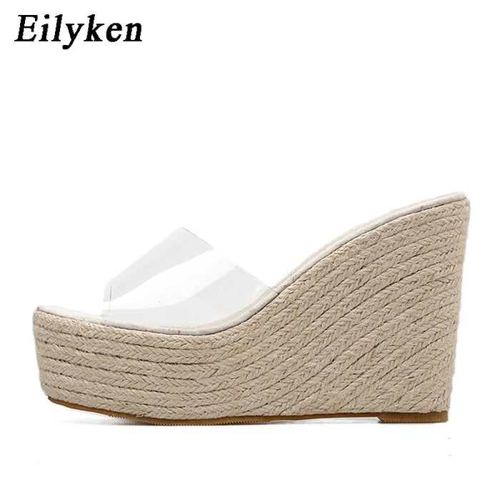 Eilyken Summer Fashion PVC Jelly zeppe piattaforma pantofole da donna sandali scarpe Casual taglia 34-40