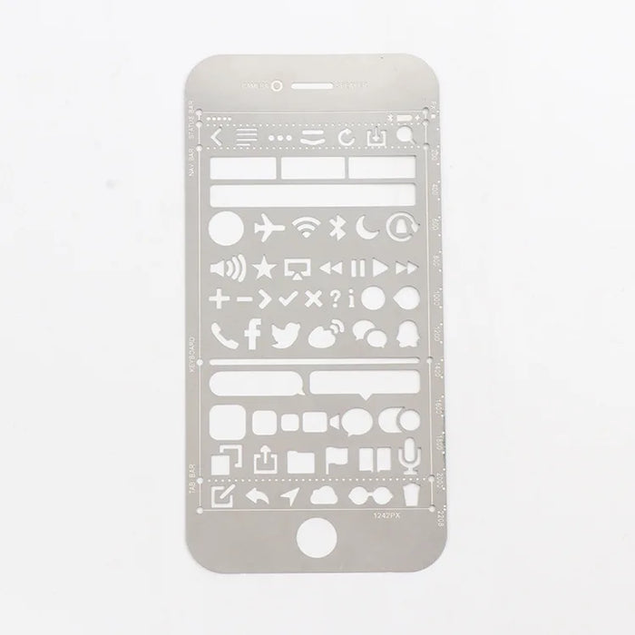 Righello cavo multifunzionale in acciaio inossidabile gatto Figura geometrica disegno stencil modelli righello in metallo Modello di diario strumento fai da te