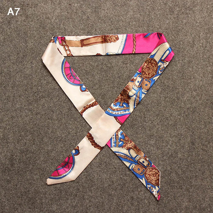 Nuova seta piccola donna moda sciarpa borse per capelli maniglia decorazione cravatta multifunzione nastro a mano sciarpa 4 * 100 cm M30