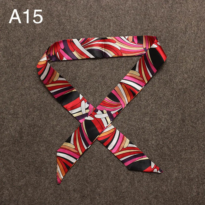 Nuova seta piccola donna moda sciarpa borse per capelli maniglia decorazione cravatta multifunzione nastro a mano sciarpa 4 * 100 cm M30