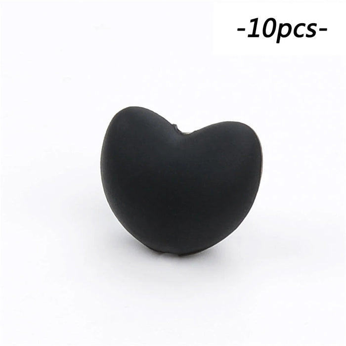 LOFCA Perline in Silicone a Forma di Cuore 10 pz Fascino Massaggiagengive Dentizione del Bambino Gioielli Allattamento Bambino Igiene Orale Per Collana Porta Ciuccio