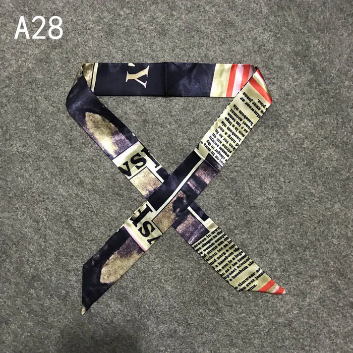 Nuova seta piccola donna moda sciarpa borse per capelli maniglia decorazione cravatta multifunzione nastro a mano sciarpa 4 * 100 cm M30