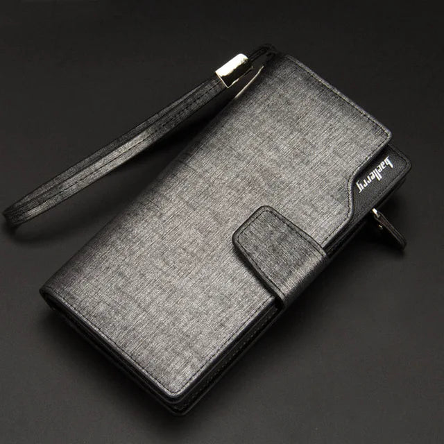 Baellerry portafogli da uomo stile lungo porta carte di alta qualità borsa da uomo con cerniera portafoglio in pelle PU di marca di grande capacità per uomo