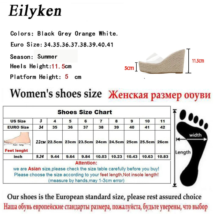 Eilyken Summer Fashion PVC Jelly zeppe piattaforma pantofole da donna sandali scarpe Casual taglia 34-40