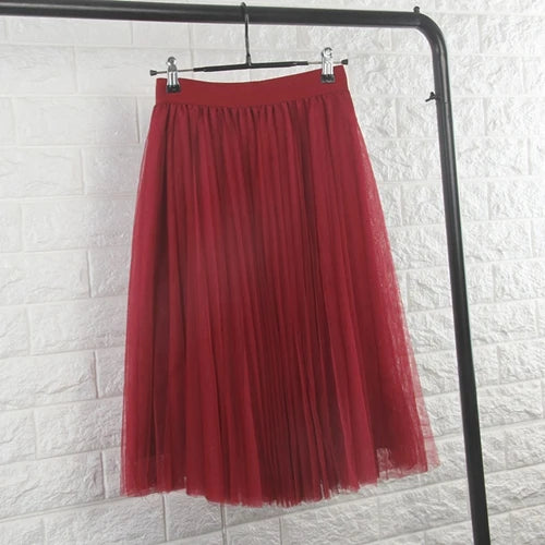 Gonne in Tulle TingYiLi a 4 strati gonna da donna in Tulle nero grigio bianco adulto gonna longuette a pieghe elastica a vita alta