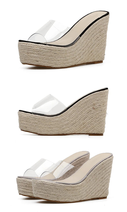 Eilyken Summer Fashion PVC Jelly zeppe piattaforma pantofole da donna sandali scarpe Casual taglia 34-40