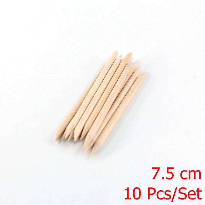 4 diverse dimensioni Bastoncini di legno arancione per spingipelle Strumento per rimuovere le cuticole Forchette per unghie Strumenti per manicure 10/30/50/100 Pz/set