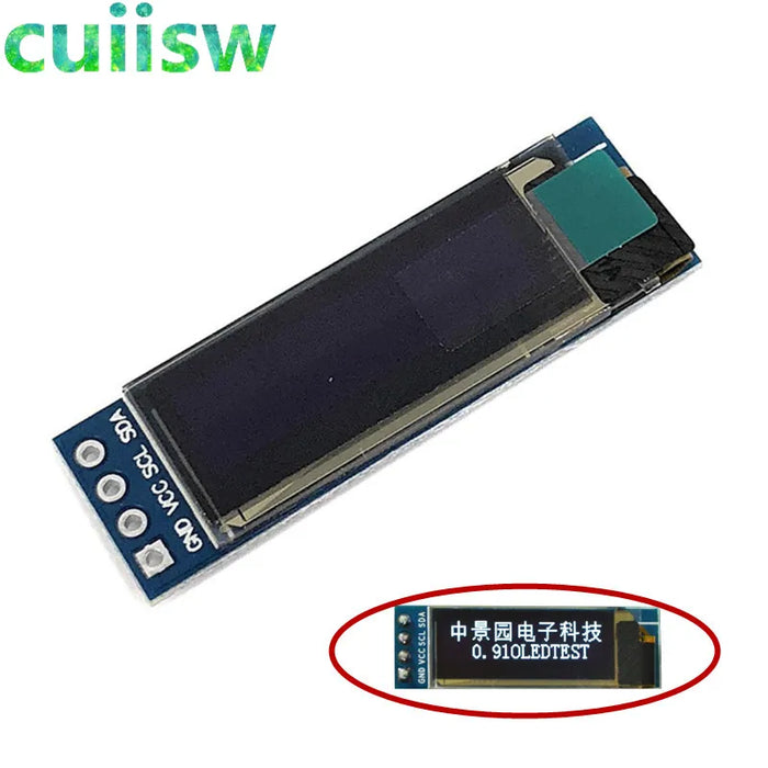 Modulo display LCD OLED bianco/blu seriale I2C IIC da 0,91 pollici 128x32 Schermo LCD SSD1306 da 0,91 pollici 12832