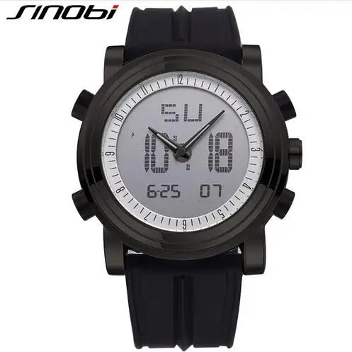 SINOBI orologi sportivi da uomo doppio Display analogico digitale LED orologi da polso al quarzo elettronici da uomo orologio impermeabile multifunzionale