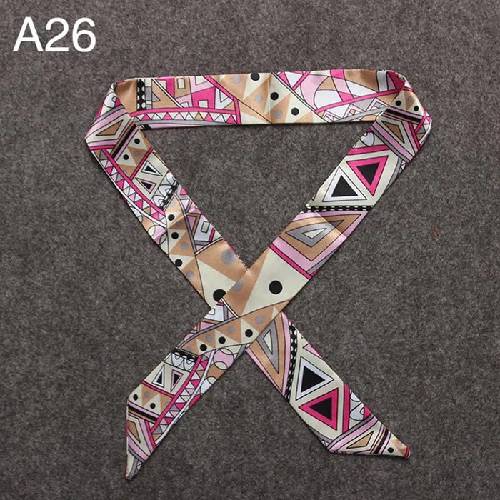 Nuova seta piccola donna moda sciarpa borse per capelli maniglia decorazione cravatta multifunzione nastro a mano sciarpa 4 * 100 cm M30