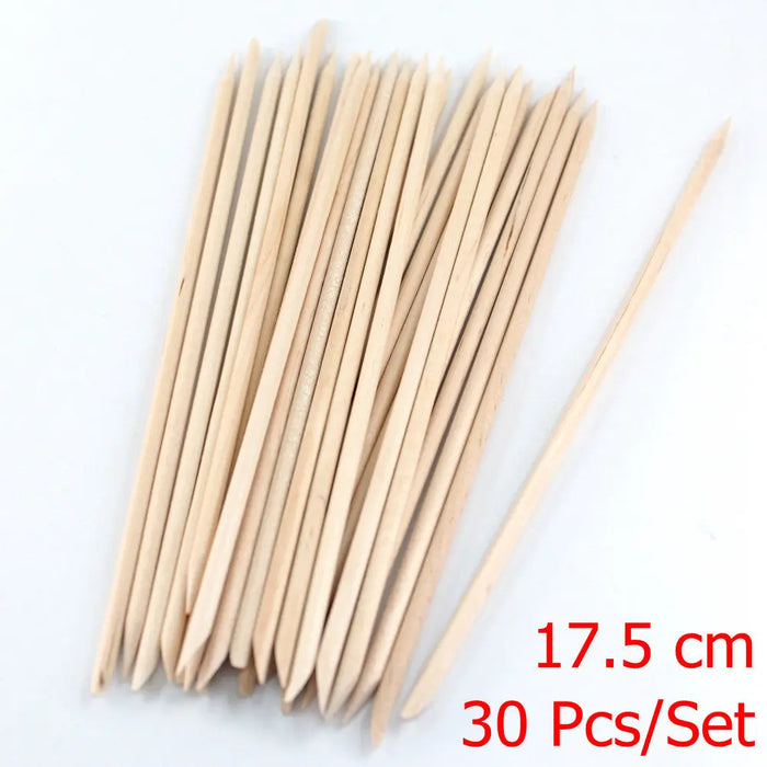 4 diverse dimensioni Bastoncini di legno arancione per spingipelle Strumento per rimuovere le cuticole Forchette per unghie Strumenti per manicure 10/30/50/100 Pz/set