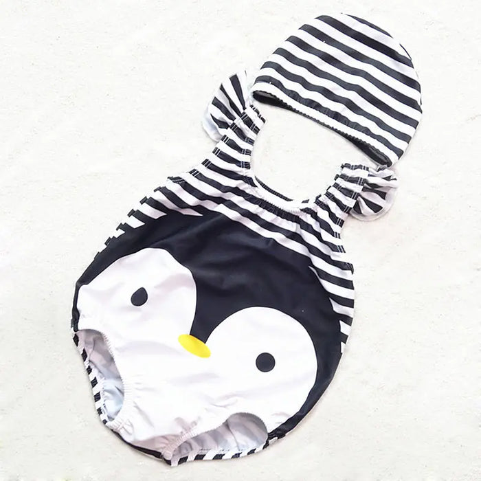 Carino Frutta Forma di Animale Del Bambino di Un pezzo del Costume Da Bagno + Cuffia da nuoto Per Il Bambino Delle Ragazze Dei Ragazzi Del Bambino di Estate Infantile Del Bambino Del Bambino acqua Vestiti di Sport