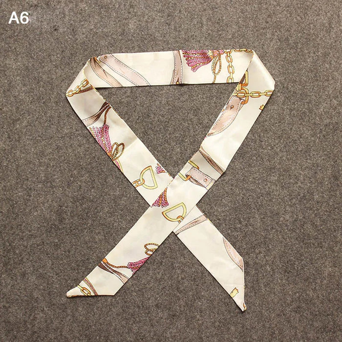 Nuova seta piccola donna moda sciarpa borse per capelli maniglia decorazione cravatta multifunzione nastro a mano sciarpa 4 * 100 cm M30