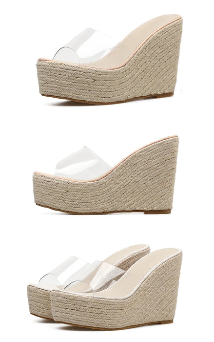 Eilyken Summer Fashion PVC Jelly zeppe piattaforma pantofole da donna sandali scarpe Casual taglia 34-40