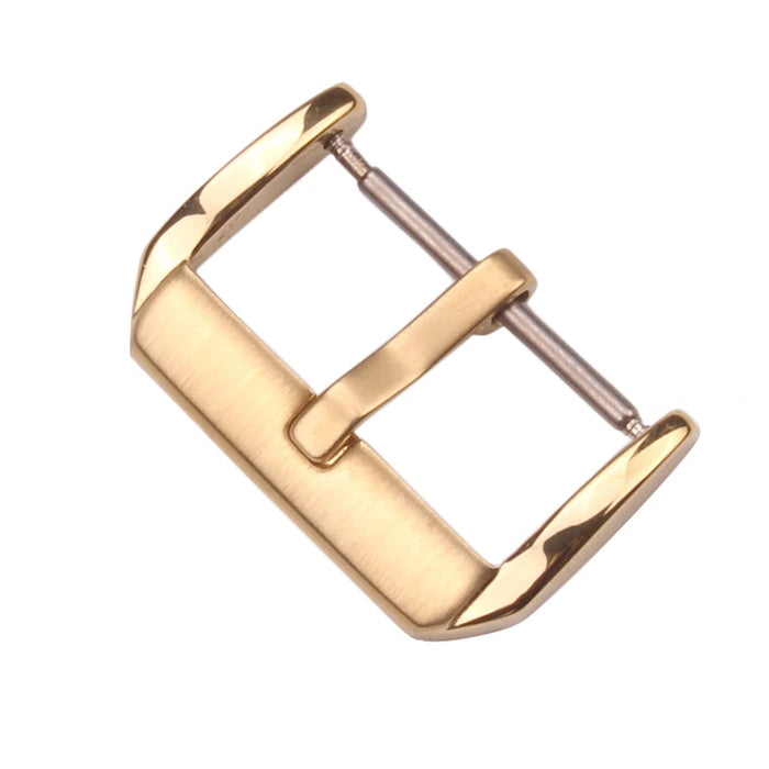 Fibbia ad ardiglione per orologio in acciaio inossidabile spazzolato medio 16mm 18mm 20mm 22mm Accessori per chiusura cinturino per cinturino in pelle argento oro nero