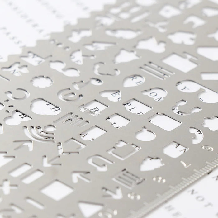 Righello cavo multifunzionale in acciaio inossidabile gatto Figura geometrica disegno stencil modelli righello in metallo Modello di diario strumento fai da te